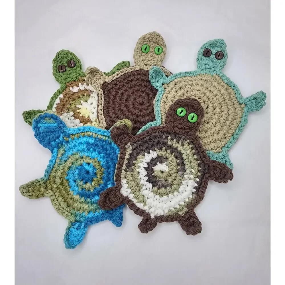 Crochet Animal Critter Butt Coasters Set of 4 Your Choice Handmade to Order